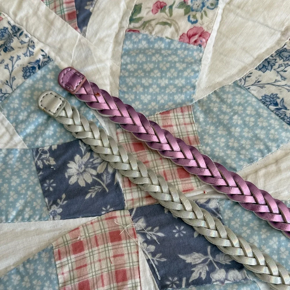 Justice Pink and Silver Braided Belt